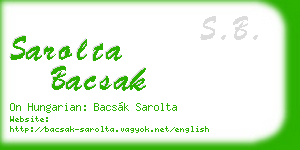 sarolta bacsak business card