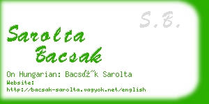 sarolta bacsak business card